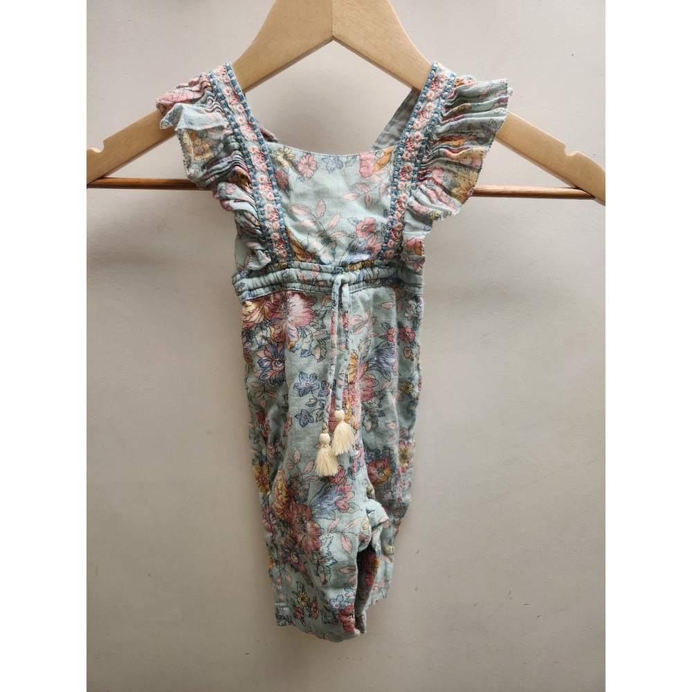 Louise‎ Misha Krinsha Water Jodhpur Flower Organic Cotton Overalls Romper 3M